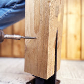 Heavy-Duty T-Bar Bolt-Down Post Support Bracket for 3" / 75mm Wood